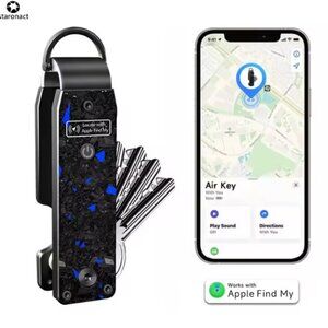 2025 Customized Forged Carbon Pattern Findmy Keychain Electronic Metal Key case